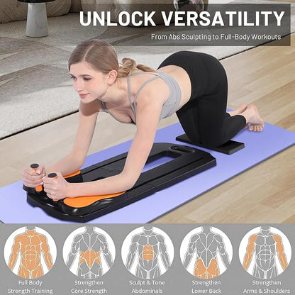 Pilates Board, 2025 Pilates Reformer Set, 5 in 1 Multifunctional Abdominal Board, Portable Ab Core Trainer, Foldable Pilates Reformer Board for Home