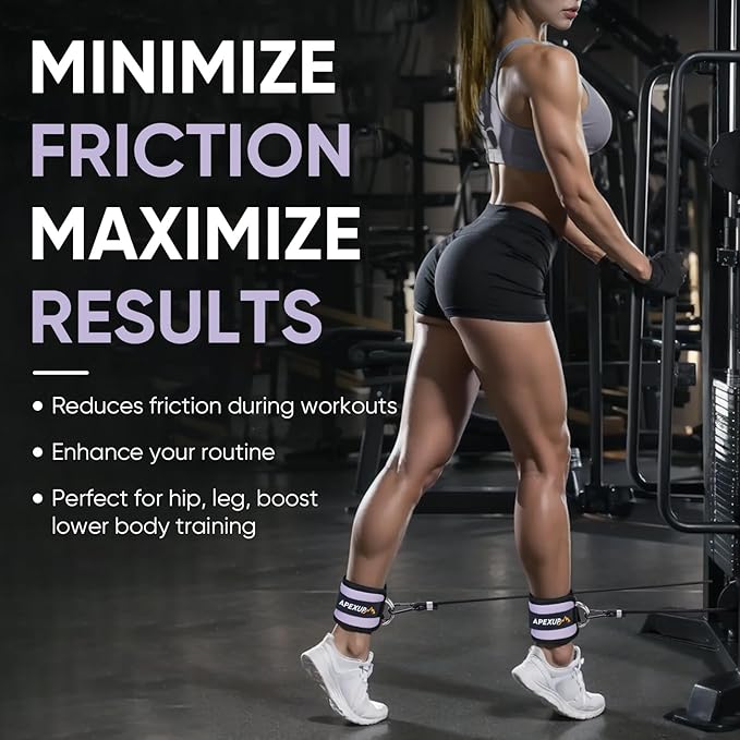 APEXUP Ankle Strap for Cable Machine, Ankle Resistance Bands, Cable Kick Back Straps for Gym, Glute Workouts, Leg Extensions, Adjustable Straps with Neoprene Padding