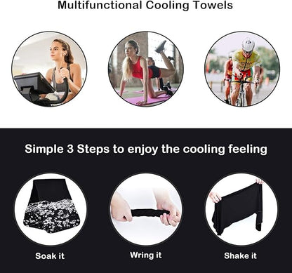 4 Packs Cooling Towels (40x12 Inch), Cooling Towels for Neck and Face, Stay Cool in Hot Weather for Sports, Gym, Yoga, Golf, Hiking, Camping & Travel