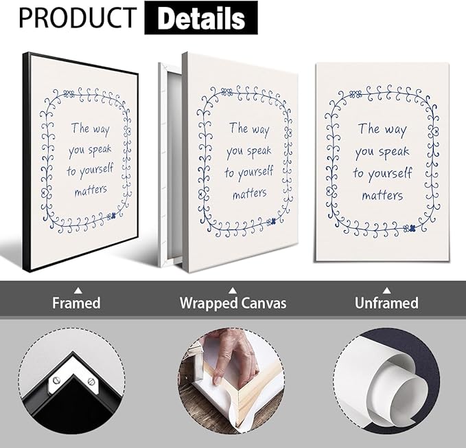 6pcs Mental Health Canvas Wall Art, You Can Do Hard Things Positive Affirmation Poster, Everything Is Figureoutable Mindfulness Print, Pause and Relax Therapy Office Wall Decor 8x12in Wrapped Canvas
