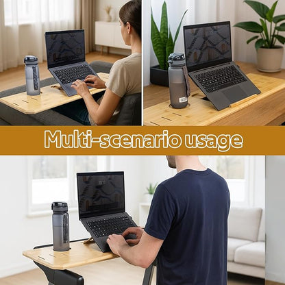 Wooden Treadmill Desk Attachment, Laptop Holder Stand for Treadmill Workstation，A Laptop Stand with Adjustable Height，Available in Multiple scenarios