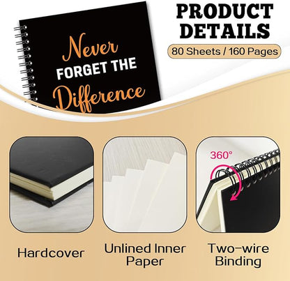 YAZMEEN Thank You Blank Spiral Notebook（160 Pages） Never Forget The Difference That You Make Hardcover Notebook Retirement Gifts for Boss Leader Funny Appreciation Gifts for Coworker Teacher Friend