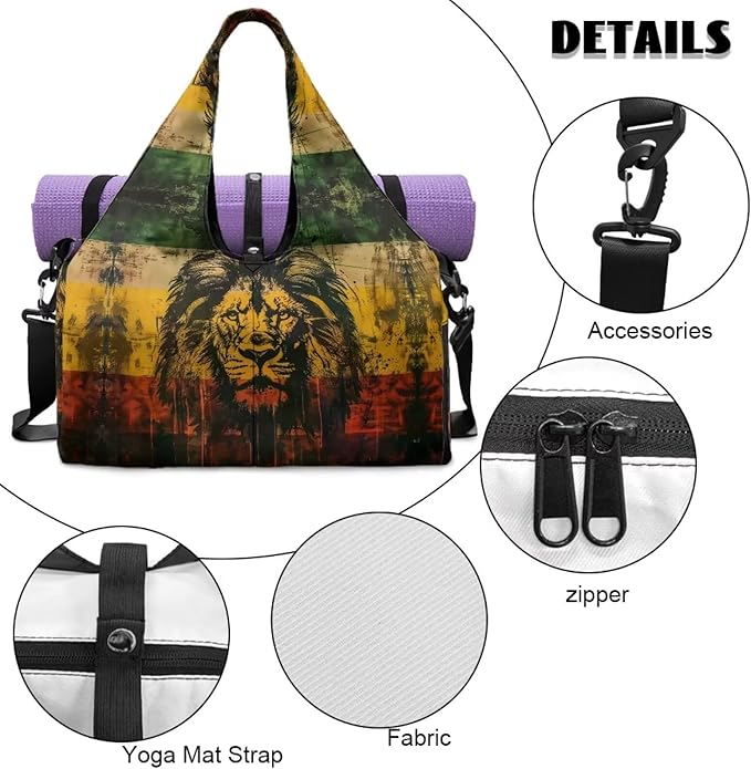 Yoga Mat Bag for Women Men Large Carryall Tote with Adjustable Shoulder Strap for Gym Yoga Travel Pilates Office