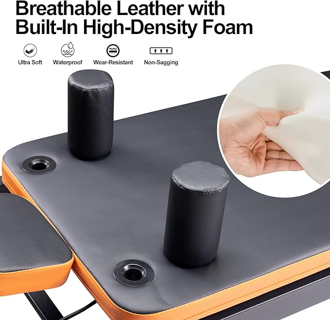 Pilates Reformer,Dpiolrcag Foldable Pilates Machine & Equipment for Home Use and Gym Workout with Jump Board, Suitable for Advanced and Beginners Users, Up to 250 lbs Weight Capacity