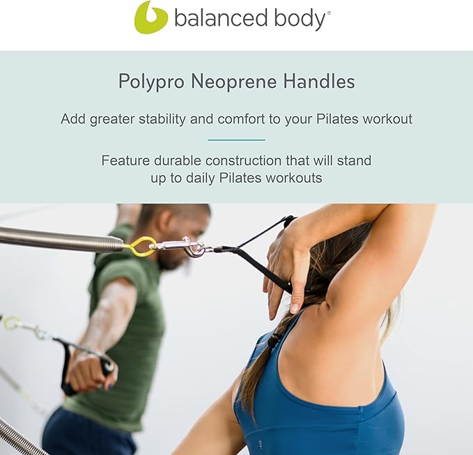 Balanced Body PolyPro Neoprene Handles, Comfortable Handles for Pilates Equipment, Workout Equipment for Home Gym or Studio Use, 1 Pair