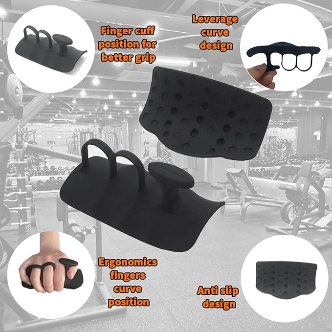 2025 Upgrade Rypt Grip for Weight Lifting Fingerless Workout Gloves for Men Women, Gryp Weight Grip with Anti-Slip and Sweat-Proof for Gym Grips Training and Exercise - (2 PCS, Black)
