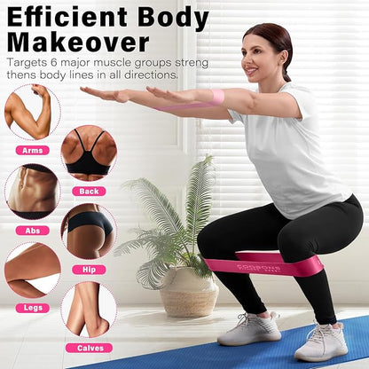 Resistance Bands for Working Out, Exercise Bands Resistance Bands Set with 5 Resistance Levels, Latex Loop Bands for Women Men, Workout Bands for Legs, Glutes, Strength Training, Yoga, Home Gym
