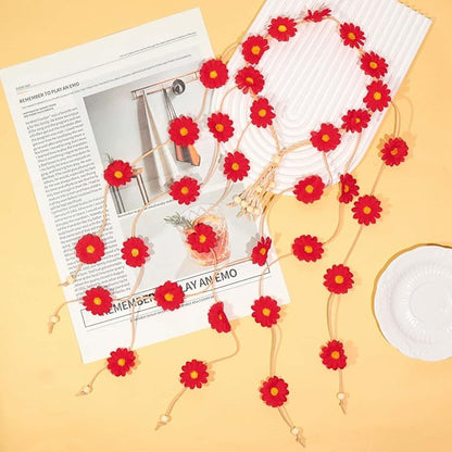 6 Pcs Hippie Costume Accessories Set, Flower Hippie Headband Boho Peace Sign Necklace Earrings Sunglasses Bracelet