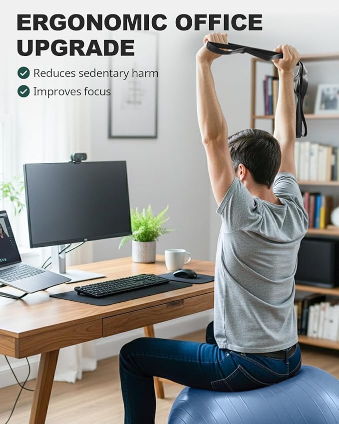 Trideer Exercise Ball Yoga Ball – Office Seating & Balance Ball Chair, Stability Ball for Pilates, Physical Therapy,Core Training & Balance Improvement & Stretching