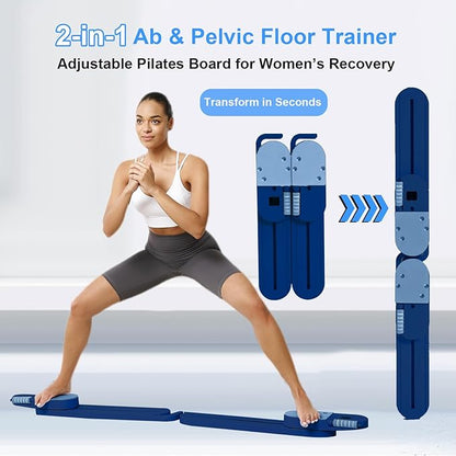 Portable Pilates Reformer Set for Women, Multi-Functional Pilates Exercise Board with Resistance Bands for Home Workouts, Core Strengthening, Toning, Abdominal Sculpting, Full-Body Fitness