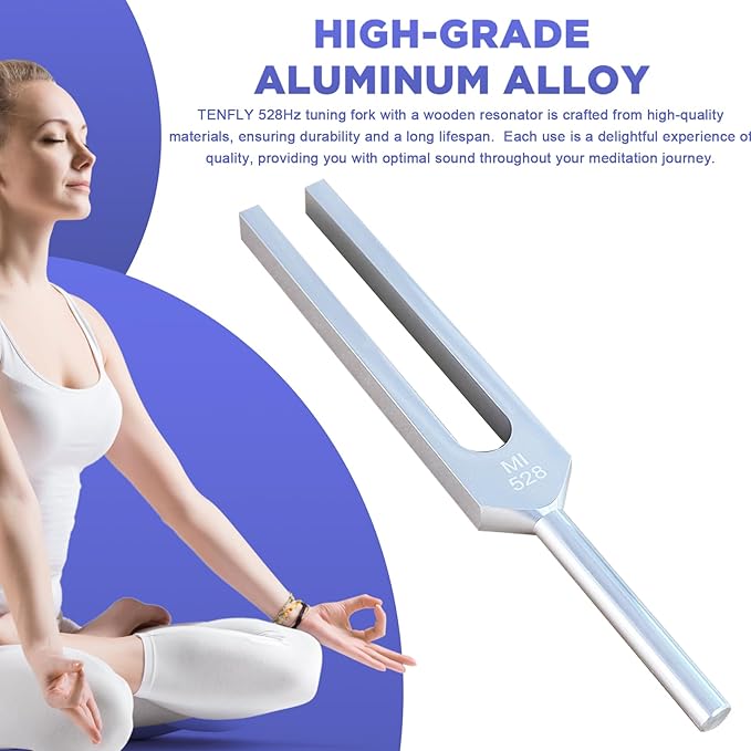 528 Hz Tuning Fork with Exquisite Wooden Resonator, Guiding You Towards Tranquility and Peace
