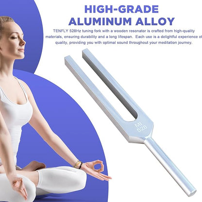 528 Hz Tuning Fork with Exquisite Wooden Resonator, Guiding You Towards Tranquility and Peace