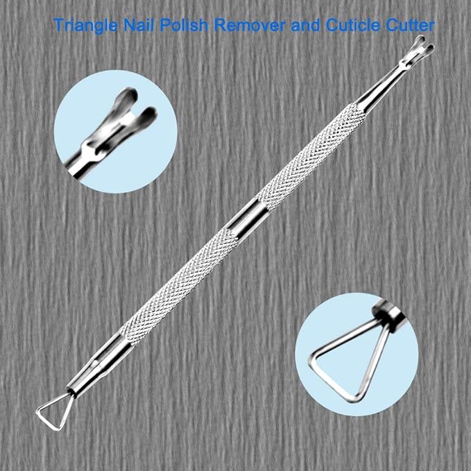 Professional Cuticle Pusher and Cutter, Cuticle Trimmer & Cuticle Remover, 2-Piece Manicure Tools Set for Fingernail and Toenail