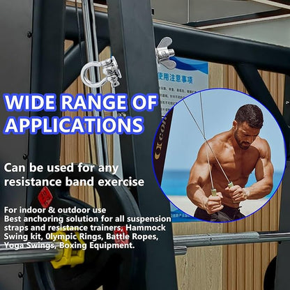 2-Pack Heavy Duty Power Rack Attachments - Resistance Band Hooks & O-Ring Squat Rack Accessories | Durable Steel Band Pegs for Crossfit, Power Cage, Home Gym | Easy Installation, Universal Fit