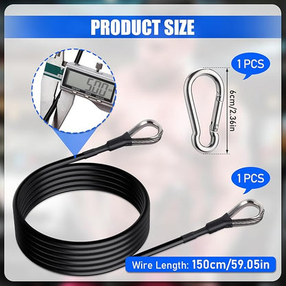 TOBWOLF Gym Cable Extension, Fitness Extension Rope Attachment Compatible with Home Gym Accessories Thick 0.2", Replacement Gym Cable Machine Extension for LAT/Tricep Pull Down, Leg Extensions Machine