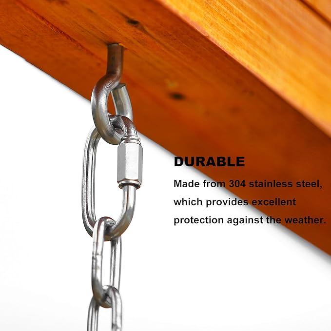 2 Pack Heavy Duty Extension Chain with 2 Quick Links for Punching Bags Hammocks Swing Chairs - 550 Lbs Capacity - 31.5 Inches Length