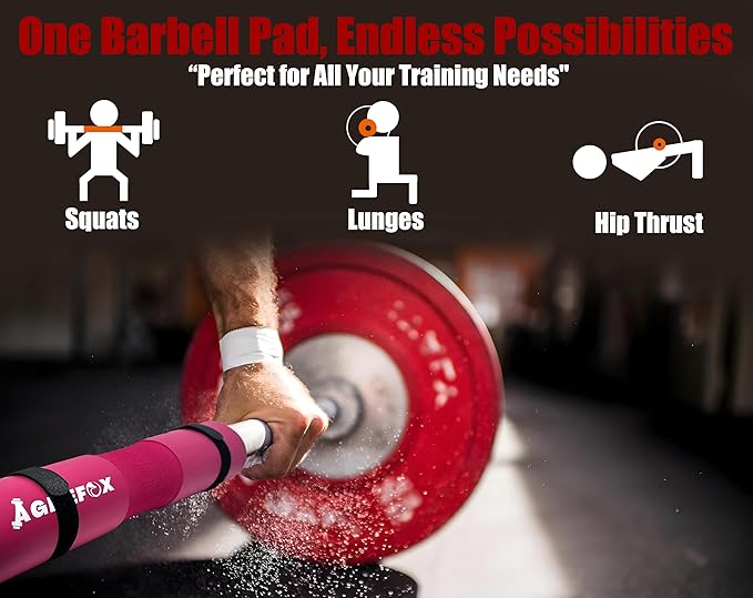 AGILEFOXX Barbell Pad - Squat Pad-Hip Thrust Foam Pad, Comfort & Safety for Strength Training