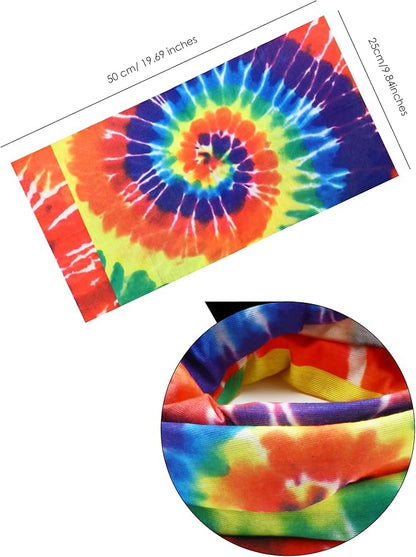 Norme 3 Pcs Hippie Costume Accessories 70s Peace Sign Necklace Tie Dye Hippie Headband Sunglasses Halloween Party Decor