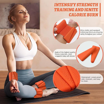 Ankle Weights Set of 2 (1 lb/2 lb/3 lb Each) Adjustable Wrist Weights for Women Men Wearable Arm Leg Weight for Pilates, Running, Walking, Workout, Yoga