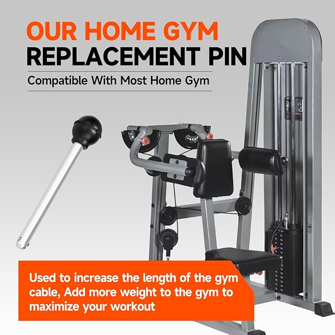 Weight Stack Pin Gym Pin Heavy Duty Replacement Weight Machine Pin for Fitness Universal Home Gym Exercise Machine Parts & Accessories,Pin Tensile 3/8 Diameter