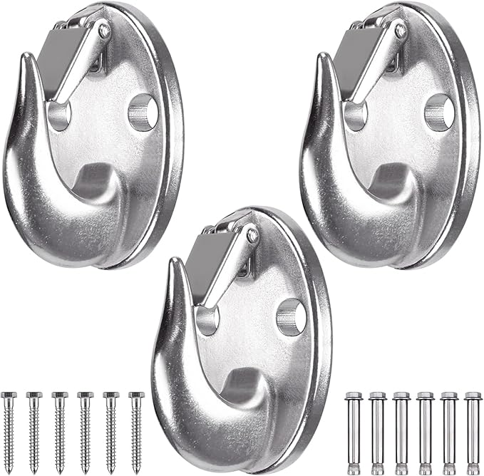 SELEWARE 3 Pack Heavy Duty Stainless Steel Wall Anchors for Resistance Bands – 2000 lbs Load Capacity, Space-Saving Home Gym & Physical Therapy Mounts for Strength Training & Body Weight Straps