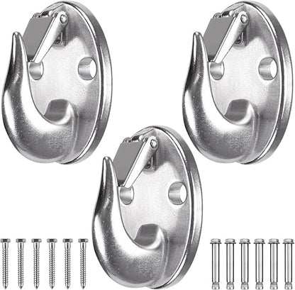 SELEWARE 3 Pack Heavy Duty Stainless Steel Wall Anchors for Resistance Bands – 2000 lbs Load Capacity, Space-Saving Home Gym & Physical Therapy Mounts for Strength Training & Body Weight Straps