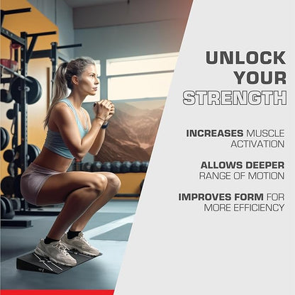 Squat Wedge Block - Squat Weight Lifting Wedges for Home Gym or Personal Trainers - Adjustable Angle Ramp Blocks for Heel Elevated Squatting Workout - Calf Raise Platform Board