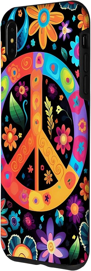 iPhone XS Max Peace Sign Hippie Floral Case