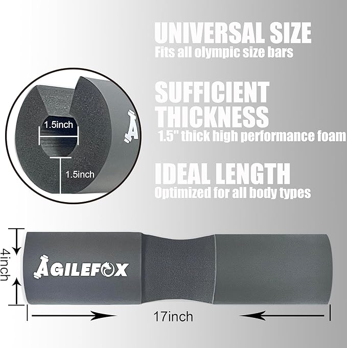 AGILEFOXX Barbell Pad - Squat Pad-Hip Thrust Foam Pad, Comfort & Safety for Strength Training