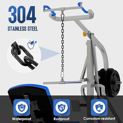 Fitness Chain, Weight Lifting Chain, 304 Stainless Steel Exercise Cable Machine Extension, LAT Pulldown Bar Extension Attacment for Home Gym