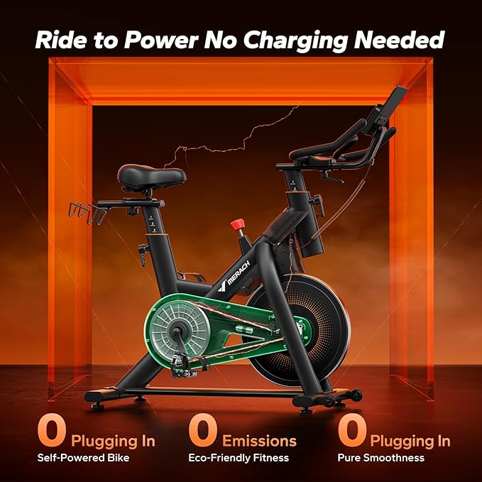 MERACH Magnetic Exercise Bike, Indoor Cycling Bike with Self-Developed App, 350 lbs Weight Capacity & 40 lbs Flywheel, Stationary Bike for Home Gym Fitness