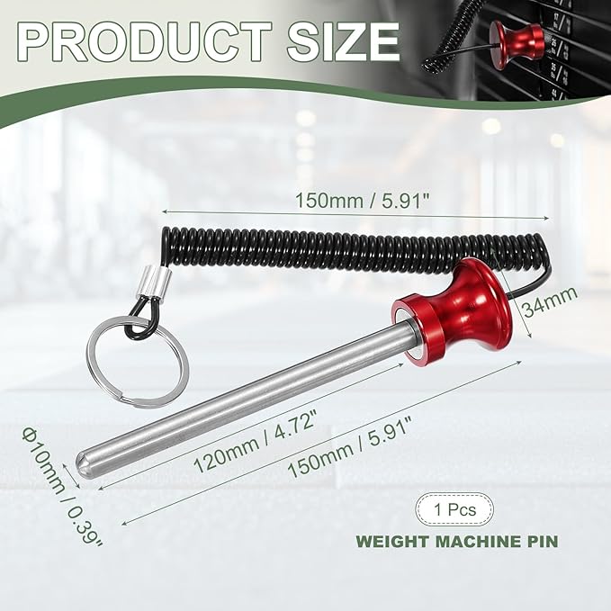 Weight Stack Pin, Weight Gym Pin Strength Training Equipment Replacement with Pull Rope for Home Gym Club