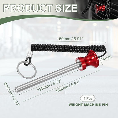 Weight Stack Pin, Weight Gym Pin Strength Training Equipment Replacement with Pull Rope for Home Gym Club