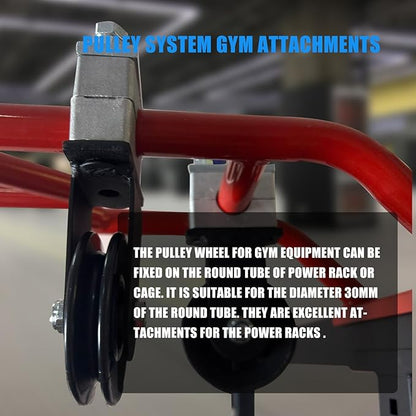 KORIKAHM Power Rack Pulley Attachment, LAT Pulldown Machine - Cable & Weight Dual Pulley System for Home Gym Strength Training, Power Racks