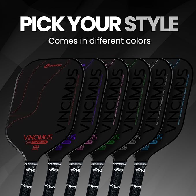 Vincimus Air Controller T600 Pickleball Paddle, T600 Carbon Fiber Pickleball Paddle with Enhance PP Honeycomb 16mm Core, 8.1oz with GatorGrit Face