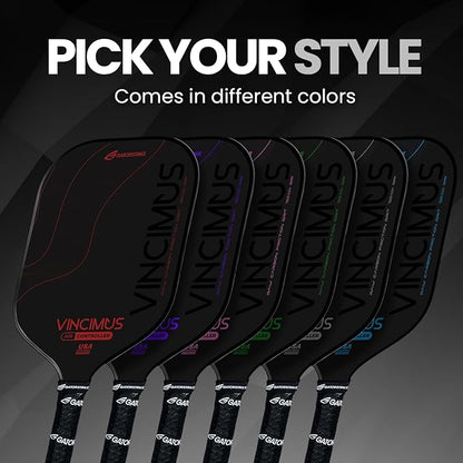 Vincimus Air Controller T600 Pickleball Paddle, T600 Carbon Fiber Pickleball Paddle with Enhance PP Honeycomb 16mm Core, 8.1oz with GatorGrit Face