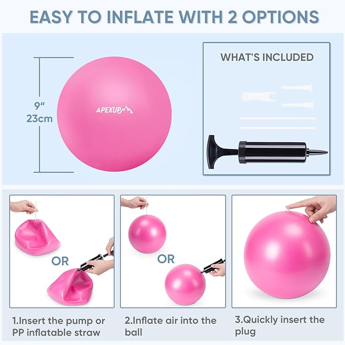 APEXUP Yoga Ball Exercise Ball Anti Slip Heavy Duty for Fitness, Balance & Core Workout