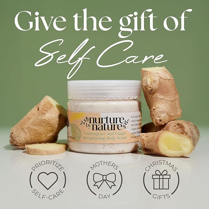 Nurture by Nature RELAX & UPLIFT Spa Kit for Women – Birthday Gifts for Women – 6 Piece Gift Basket with Hand Soap, Body Scrub, Hand Cream & More - Vegan Self Care Kit - Relaxation Gifts for Her