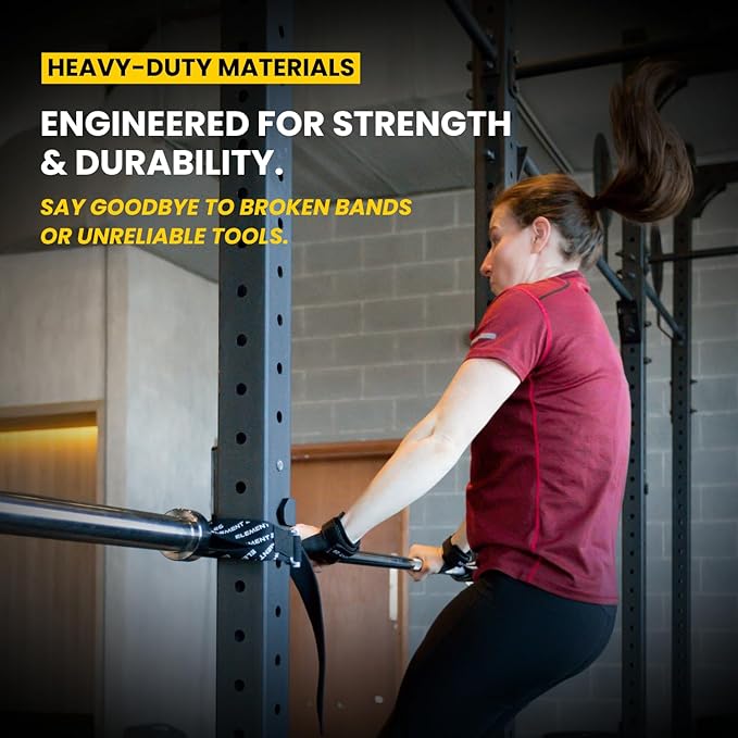 BarBelts Squat Rack Accessory (Sold as a Pair) - Lock The Barbell Into The Rack To Turn Squat Racks Into a Full Gymnastics Suite - Gymnastics Bar - Functional Fitness - Muscle Ups - Home Gym