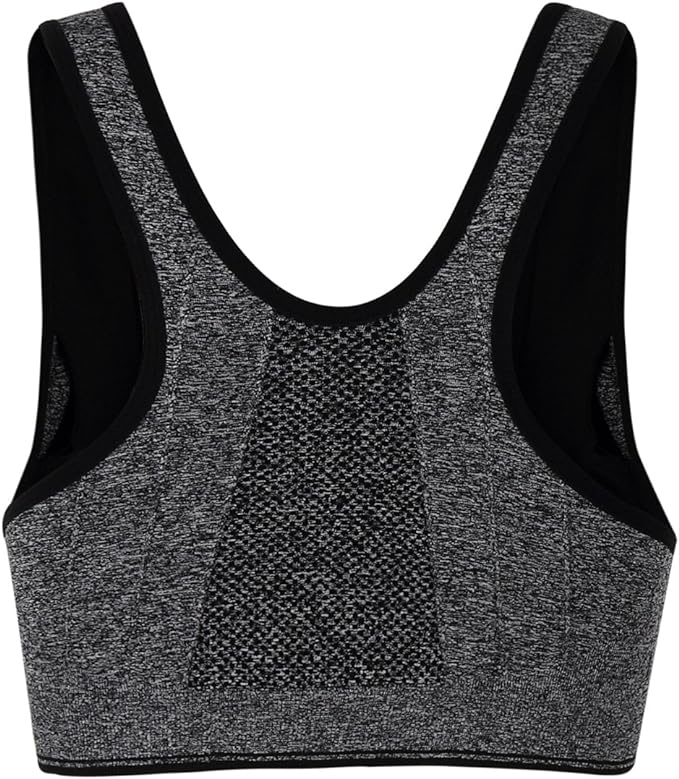Women's Zipper Front Closure Sports Bra Racerback Yoga Bras