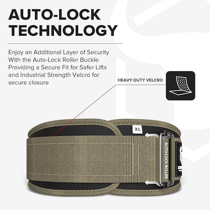 Weight Lifting Belt for Men and Women - Great for Squats, Deadlift, Lunge, Exercises and Training - Best for Olympic, Cross-Training and Bodybuilding Workout