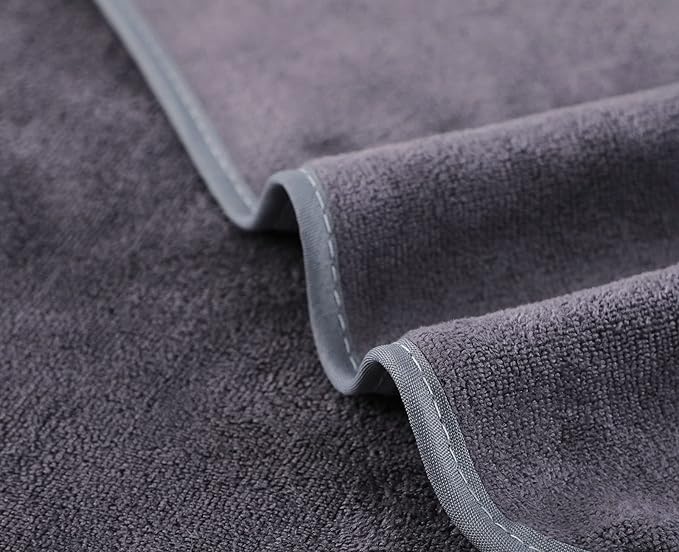 Microfiber Gym Towels Bigger Size Super Soft for Exercise Fitness, Sports, Workout, 380-GSM 15-Inch x 31-Inch Quick-Drying Towels (3 Pack, Grey)