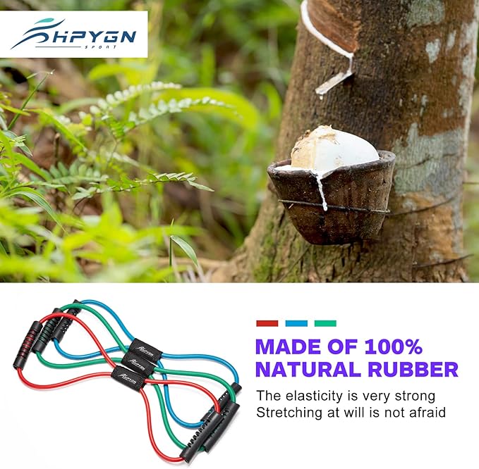 HPYGN Resistance Bands, Figure 8 Exercise Bands for Women Men, 8 Shaped Resistance Bands for Arms, Chest Expander, Yoga Gym Fitness Pulling Rope 8 Word Elastic for Exercise Muscle Training Tubing