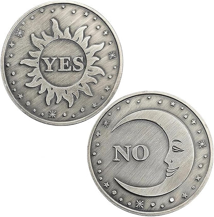 Yes No Challenge Coin Sun and Moon Decision Maker Divination Coin