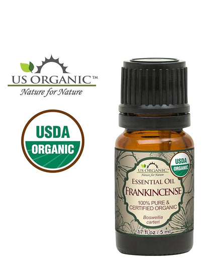 US Organic 100% Pure Frankincense (Boswellia Carteri) Essential Oil - Sourced from The Horn of Africa, USDA Certified Organic, Use Topically or in Diffuser, Perfect for Yoga or Meditation (5 ml)