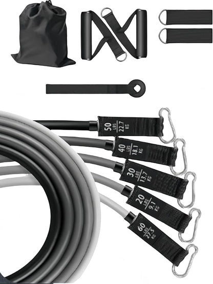 Heavy Resistance Bands Serious Steel Workout Bands - Multi-Functional Adjustable Detachable High Elasticity Non-Slip Durable for Full-Body Workout Home Gym Outdoor Exercise Men Women