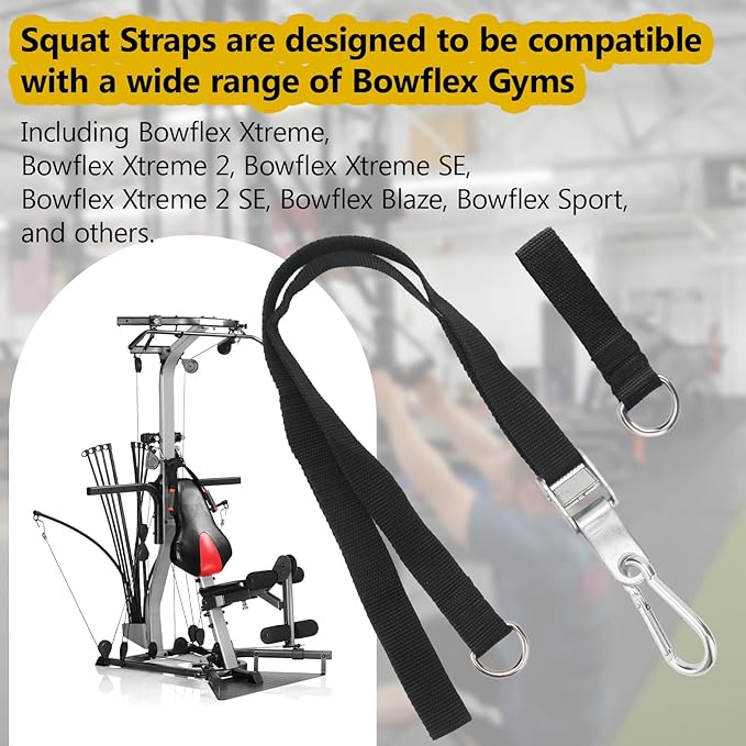 Squat Bar Extension for Bowflex Xtreme 2 Se Gyms, Squat Straps Compatible with Bowflex Bar Attachment Straps Repacement