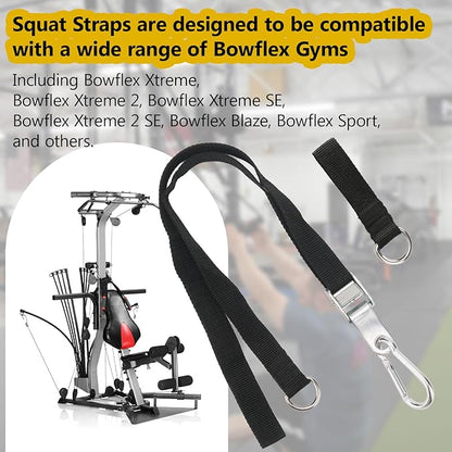 Squat Bar Extension for Bowflex Xtreme 2 Se Gyms, Squat Straps Compatible with Bowflex Bar Attachment Straps Repacement