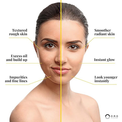 ORG Peel Off Face Cleanser for Gentle Exfoliation and Glowing Skin - Korean Sensitive Skincare - Pore Minimizer Brightening Agent Cruelty Free Natural Formula 2oz