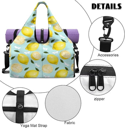 Yoga Mat Bag for Women Men Large Carryall Tote with Adjustable Shoulder Strap for Gym Yoga Travel Pilates Office
